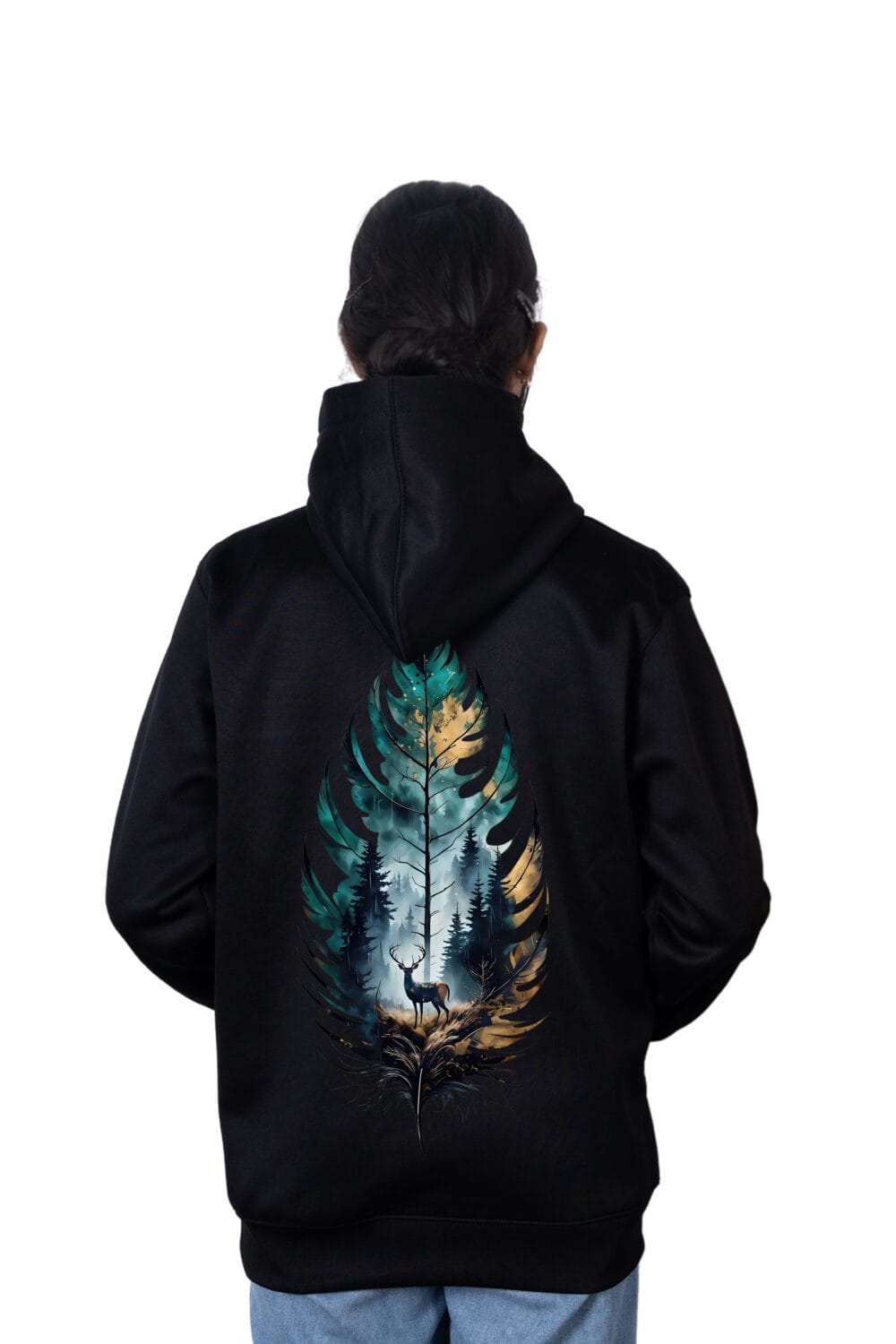Quill Forest Deer Printed Hoodie - Image 4