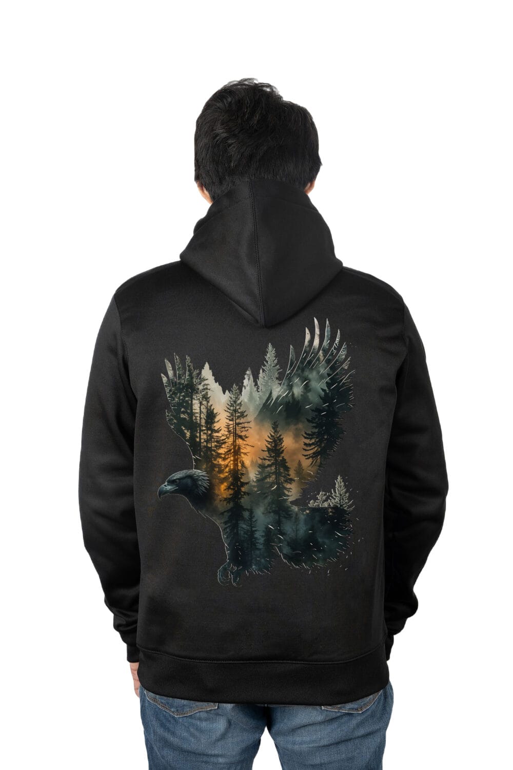 Forest Inside Eagle Printed Hoodie - Image 4