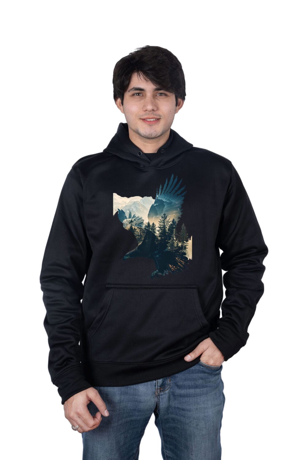 Forest Inside the Bird Printed Hoodie