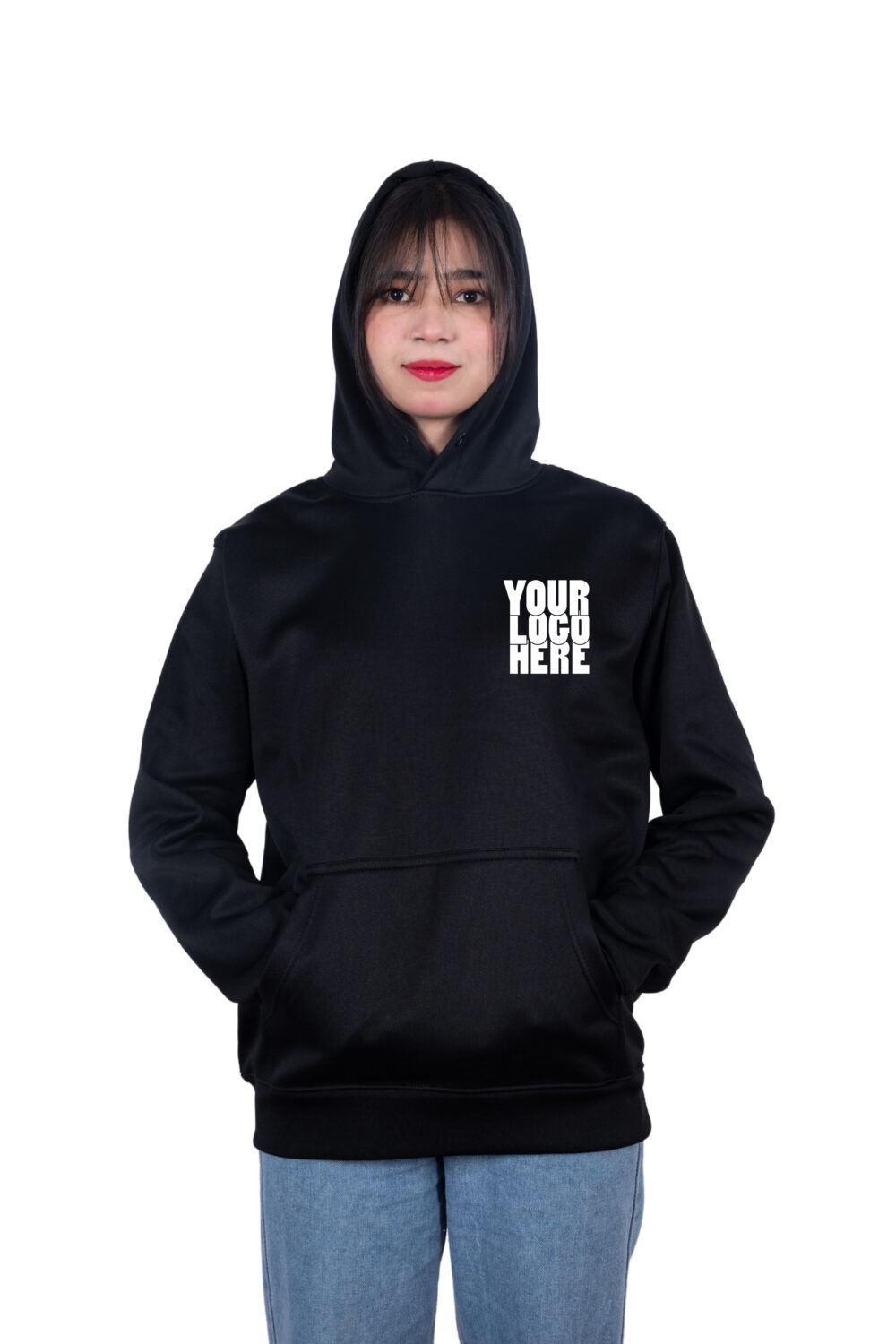 Printed On Demand - Ready-to-Wear Black Hoodie for Women - Image 2
