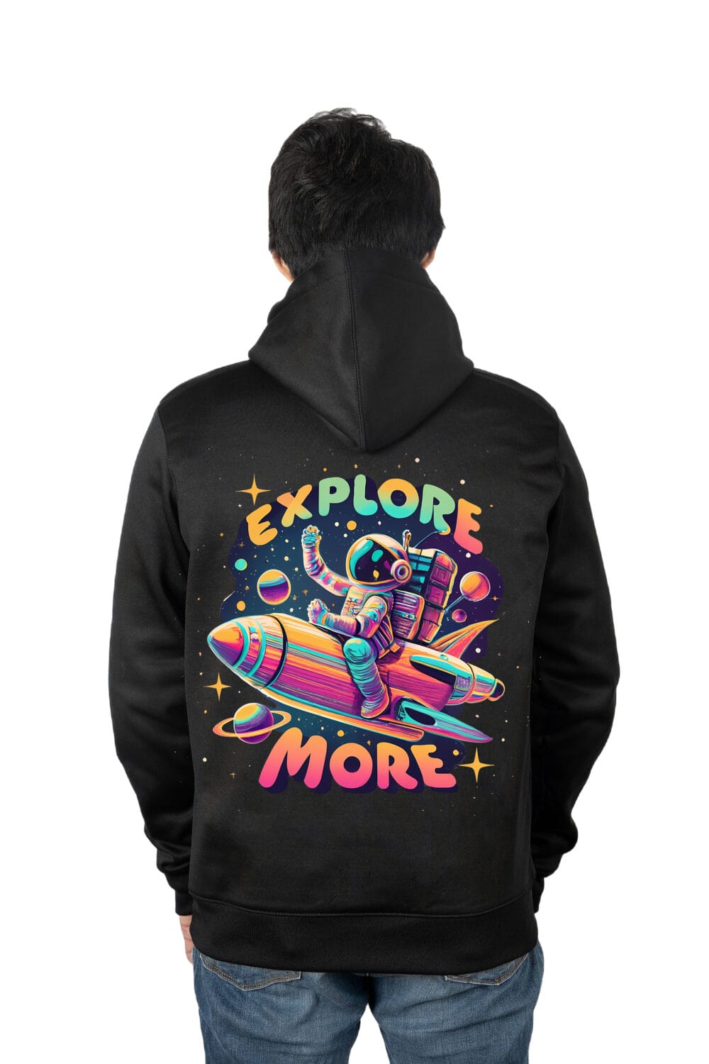 Explore-More-Space Printed Hoodie - Image 2