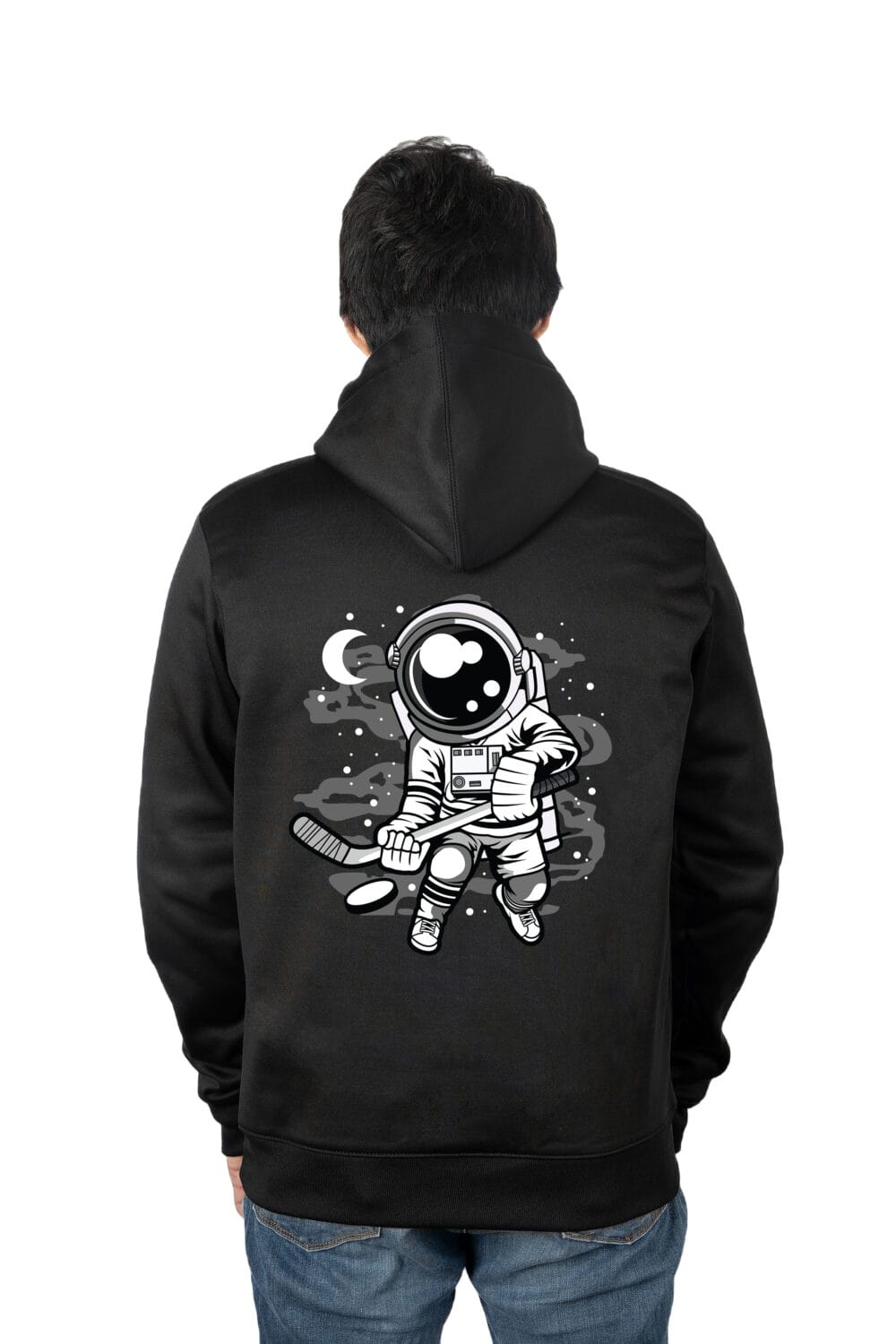 Astronout playing Hockey Printed Hoodie - Image 2