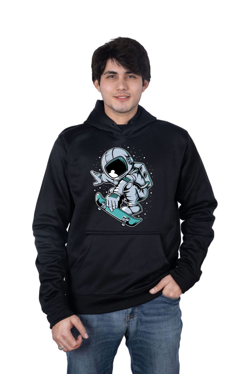 Astronout SkateBoard Jump Printed Hoodie