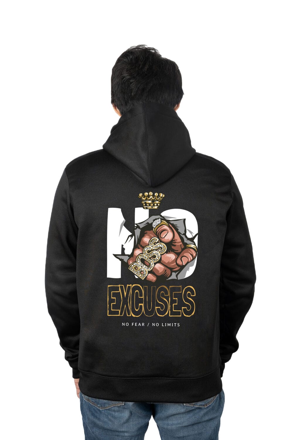 NO EXCUSES Printed Hoodie