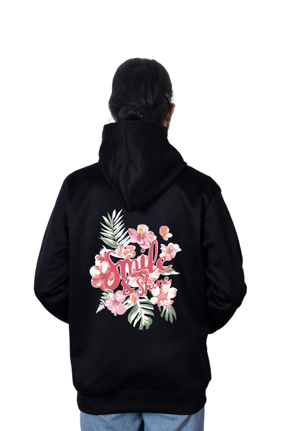 Smile and Shine Flowers Printed Hoodie - Image 2