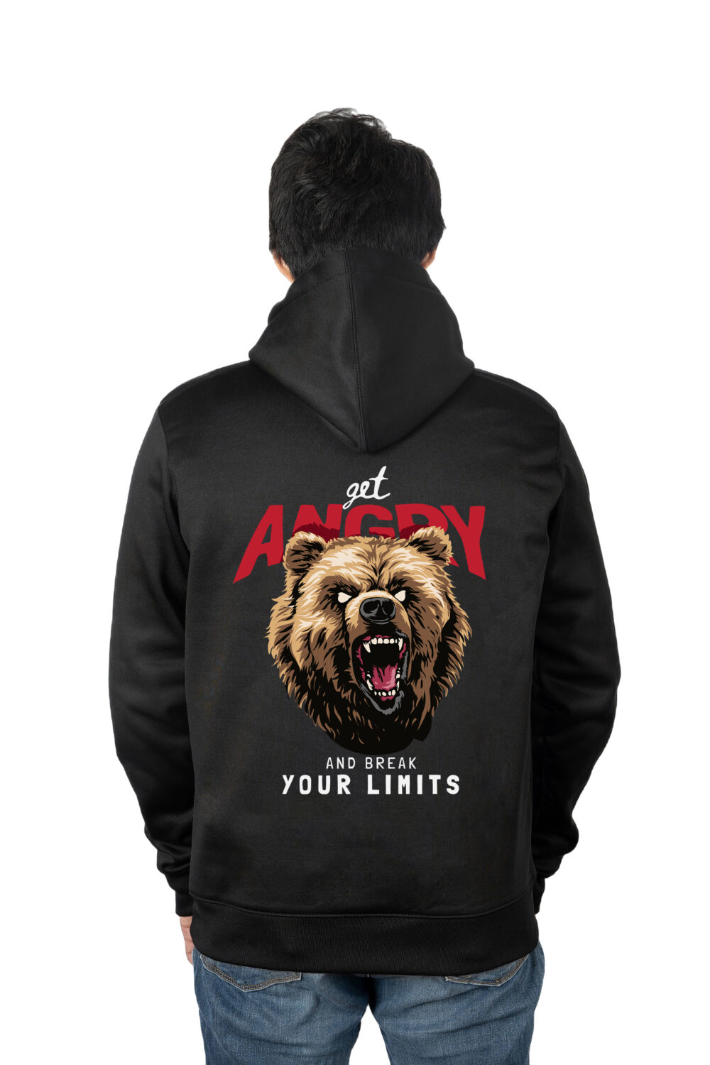 Angry Bear Printed Hoodie - Image 4