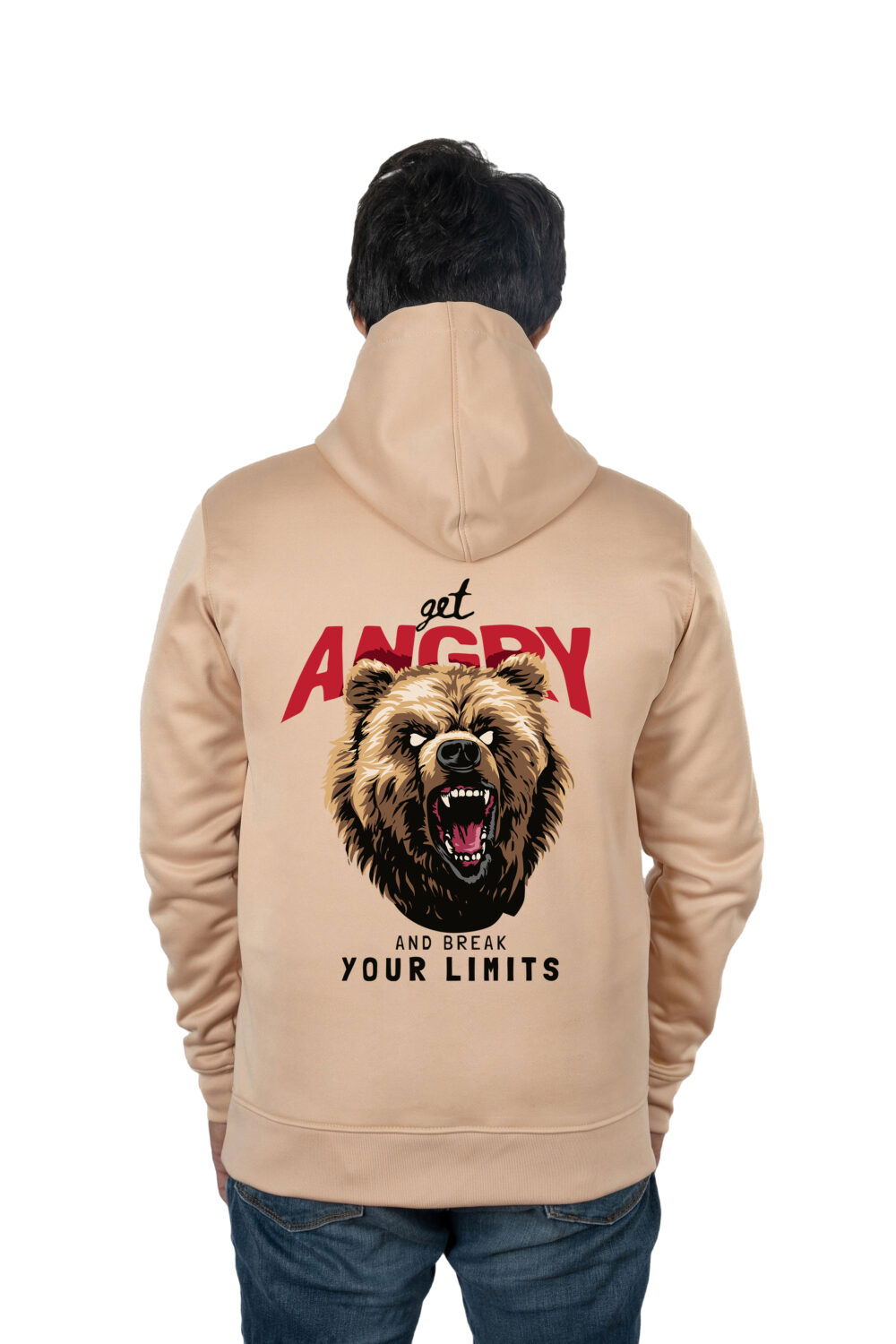 Angry Bear Printed Hoodie