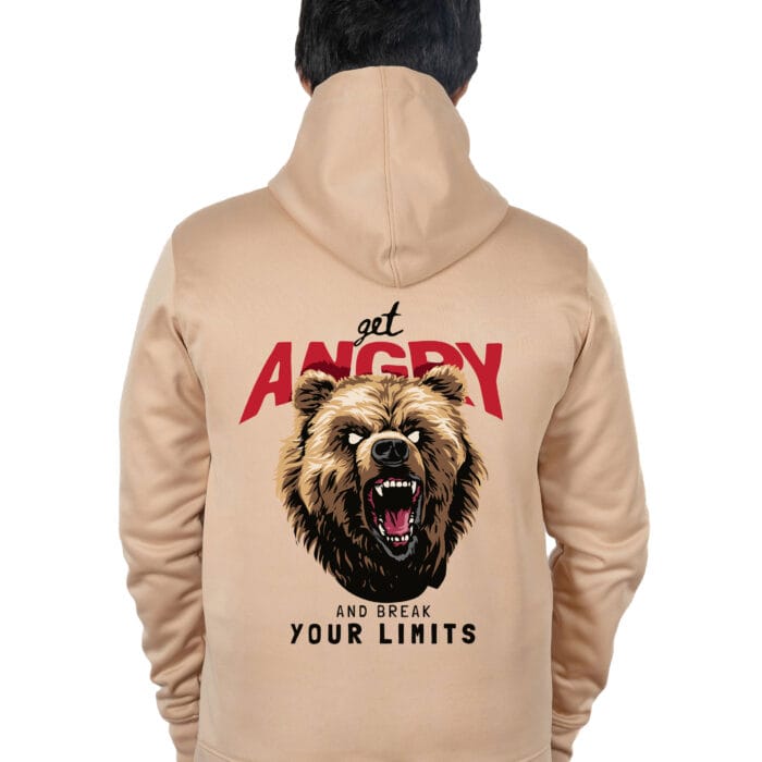 Angry Bear Printed Hoodie
