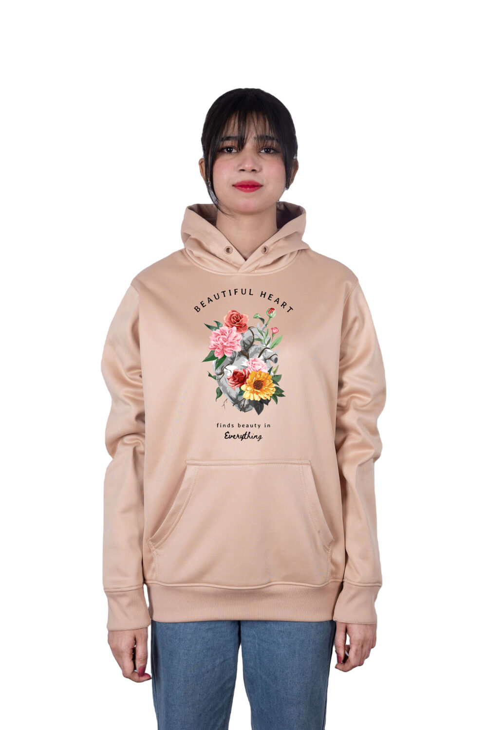 Beautiful Heart Printed Hoodie
