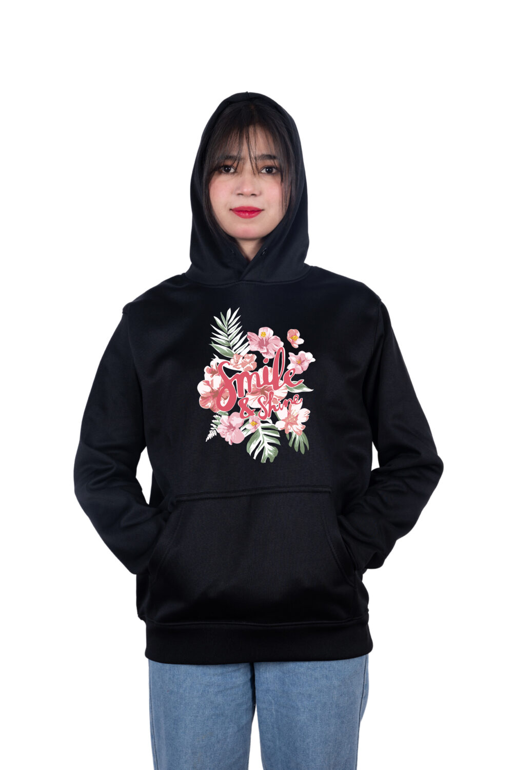 Smile and Shine Flowers Printed Hoodie