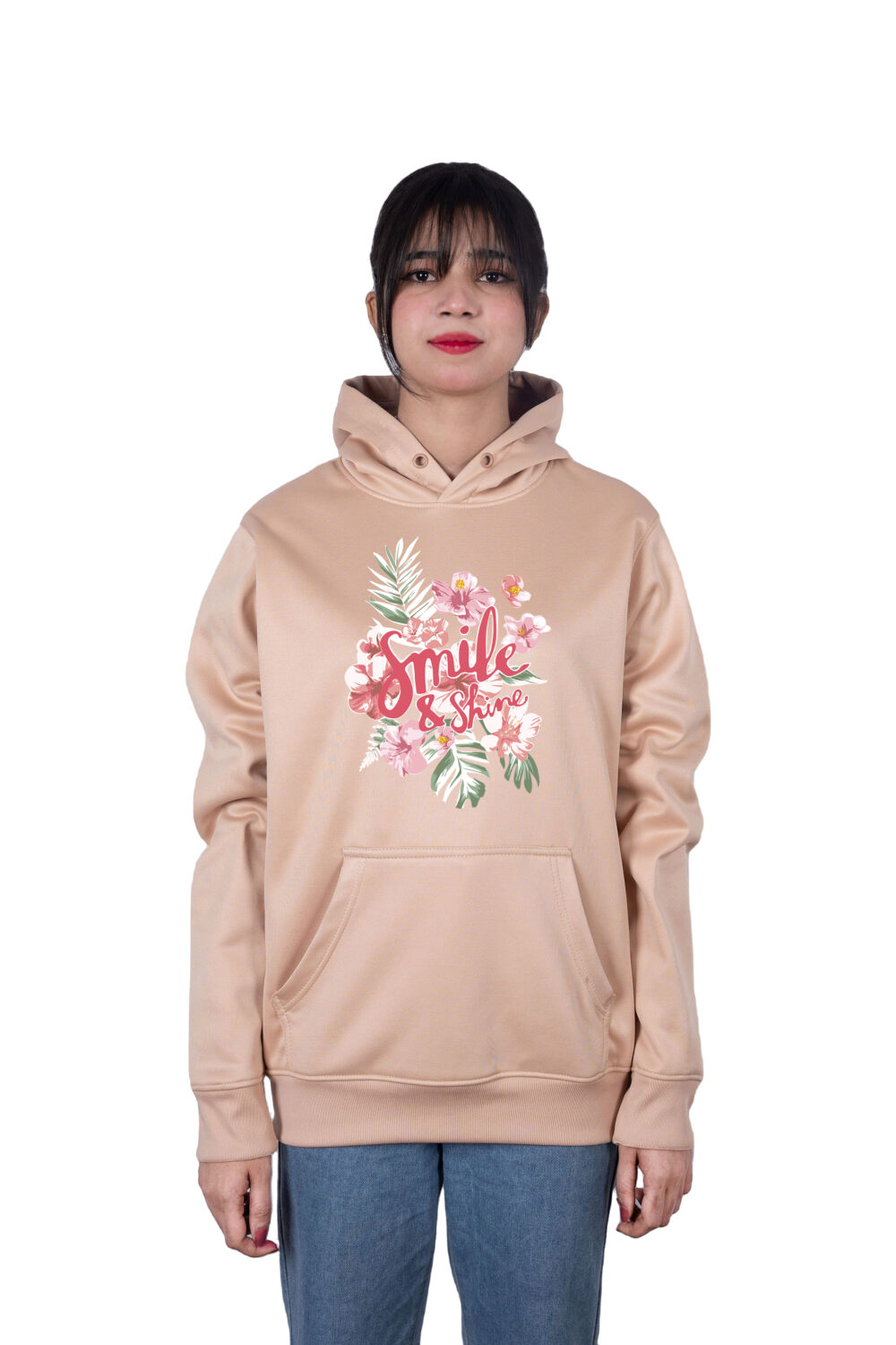 Smile and Shine Flowers Printed Hoodie - Image 3