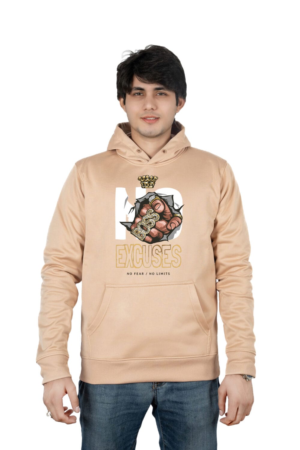 NO EXCUSES Printed Hoodie - Image 3