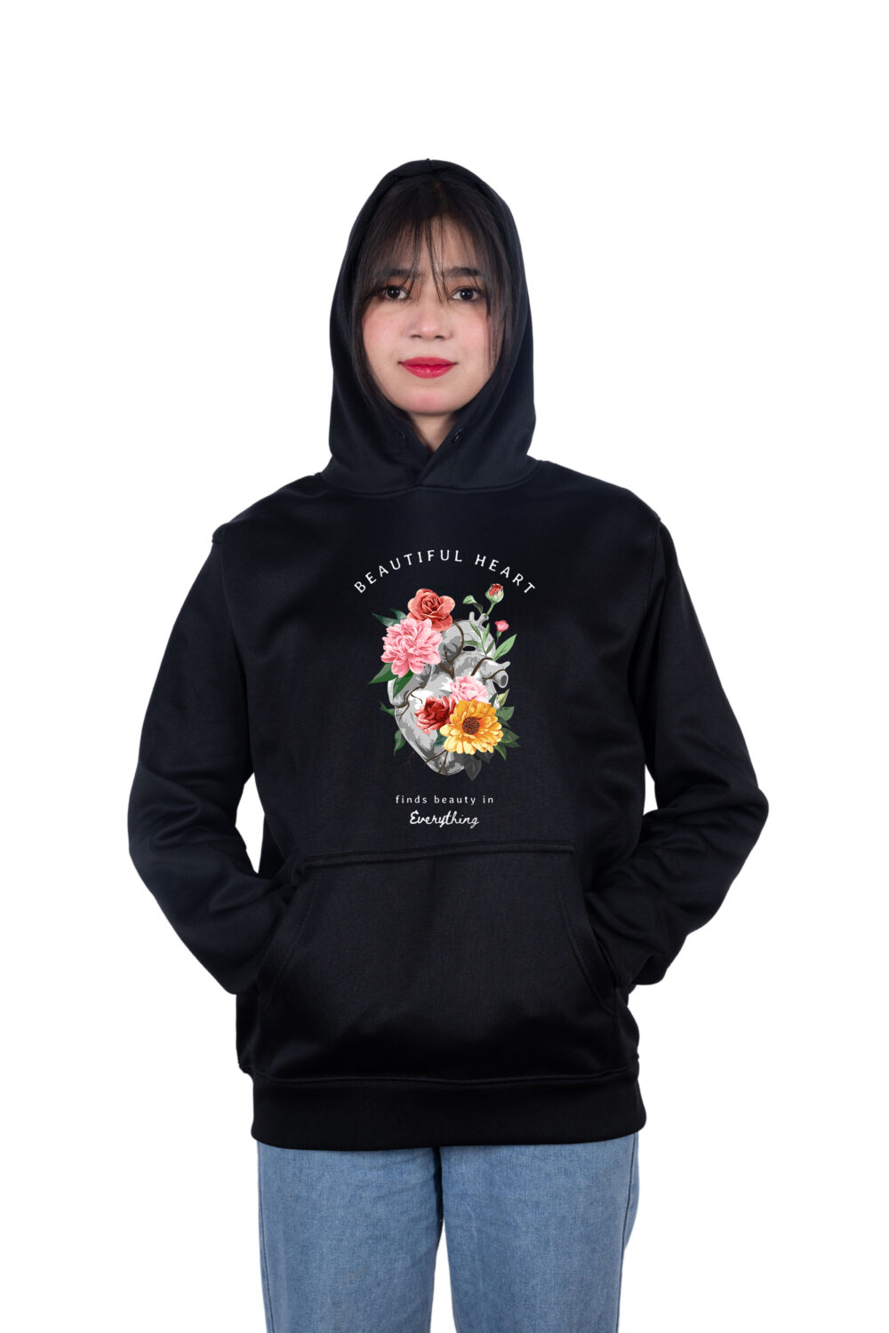 Beautiful Heart Printed Hoodie - Image 3