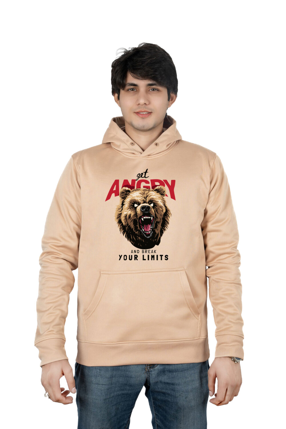 Angry Bear Printed Hoodie - Image 2