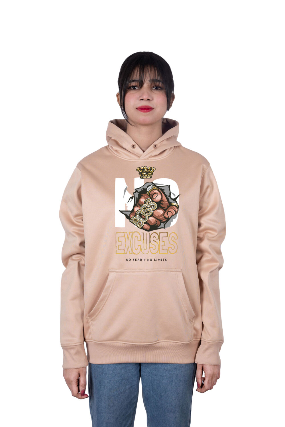 NO EXCUSES Printed Hoodie - Image 3