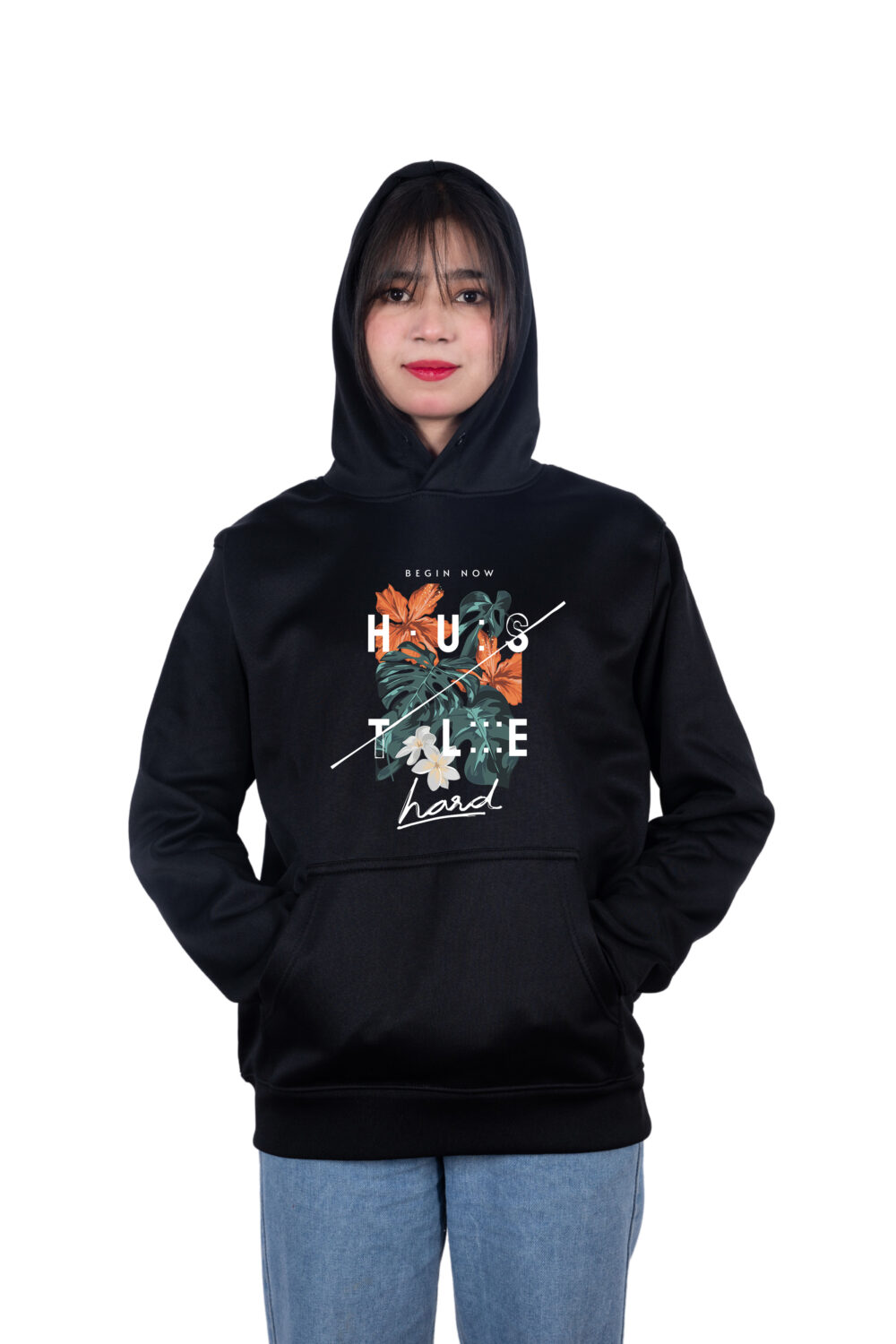 HUSTLE hard Printed Hoodie - Image 3